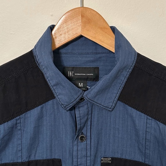 INC International Concepts Button Down ColorBlock Shirt - Picture 4 of 4